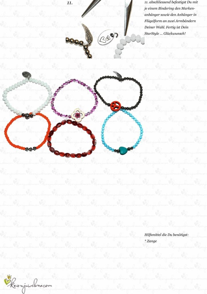 Anleitung Kristin Cavallari elastische Armbänder von kronjuwelen.com (Seite 3/3)