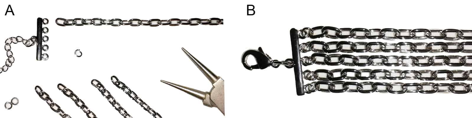 Anleitung Halskette mit bunten Satinbändern