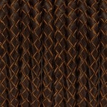 Geflochtenes Lederband, 50cm, 6mm breit, dunkelbraun