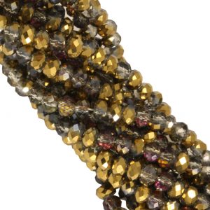Perlenstrang aus goldfarben bedampften mini briolette Perlen
