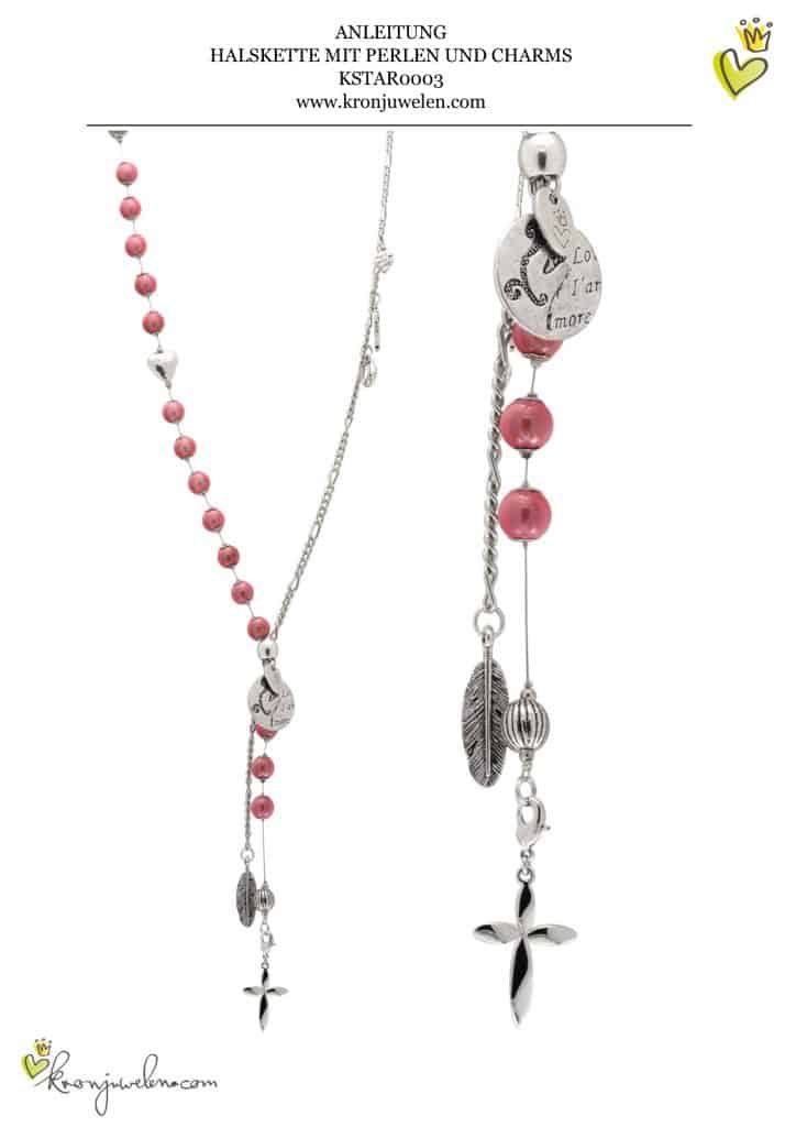 Anleitung Halskette mit Perlen und Charms von kronjuwelen.com (Seite 1/3)