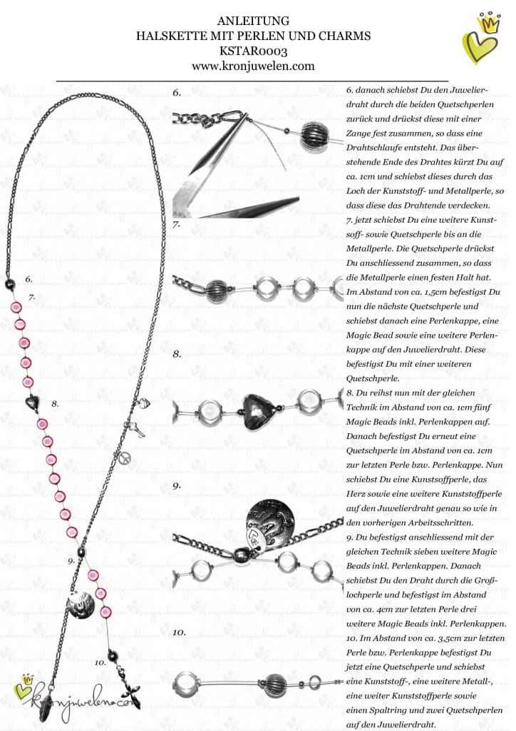 Anleitung Halskette mit Perlen und Charms von kronjuwelen.com (Seite 3/3)
